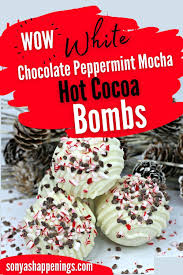 White Chocolate Peppermint Hot Cocoa Bombs Recipe Hot Chocolate Drinks Hot Cocoa Recipe Chocolate Bomb