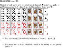 In this blog post, we will explore some frequently asked questions that new poker players have. Solved Problem 8 Points 10 The Deck Of Cards Has 36 Ca Chegg Com