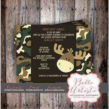 Camouflage Moose Baby Shower Invitation Camo Invite Moose Baby Shower Baby Shower Camo Camo Baby Shower Invitations