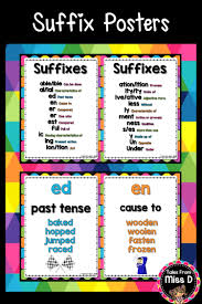 Help Students Develop Their Vocabulary By Displaying These Suffix Posters In Your Classroom The 24 Posters Defi Suffix Posters Teaching Materials Vocabulary