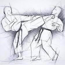 Zeichnung Drawing Disegno Skizze Sketch Karate Karatedo Shotokan Dojo Dan Meistergrad B Karate Martial Arts Shotokan Karate Martial Arts Techniques