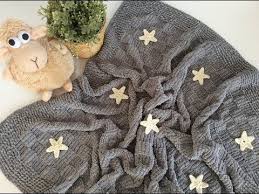 Sis Orguden Yildizli Kadife Bebek Battaniyesi Yapimi Icin Kadife Ip Yildiz Figurleri Icin De Ince Tig Ipi Ile Kis Aylarin Da Baby Knitting Patterns Orgu Kadife