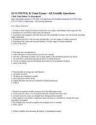 Eco 550 Wk 11 Final Exam All Possible Questions Final Exams Exam This Or That Questions