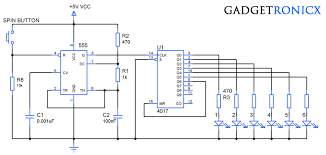 Gain selection as shown in the following. Electronic Dice Circuit Using Ic Cd4017 Gadgetronicx