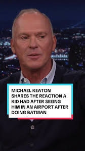 Michael Keaton shares the priceless reaction a kid had after seeing him in  an airport shortly after doing Batman 🤣 #FallonTonight #TonightShow  #MichaelKeaton #Batman #JimmyFallon