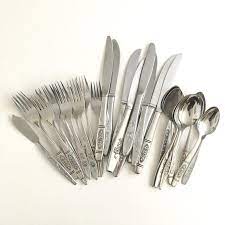 Mccleerys silverware vintage floral pattern. Floral Flatware Assorted Flower Design Silverware Set Mid Century 29 Pieces Silverware Set Flower Designs Stainless Steel Flatware