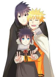 Yayyyy Sasunaru And Their Child Kidding If You Think About This It Could Be True But Sasuke Is Smiling Sasuke X Naruto Naruto E Sasuke Sasunaru