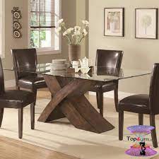 And putting the acrylic chairs alongside it makes a beautiful and stunning with a baroque crystal base and glass top, you'll get a super luxurious look for your dining room. Wood Base Glass Top Dining Table Ideas On Foter