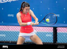 HUA HIN, THAILAND - OCTOBER 6: Yexin Ma from China during the second round  against Lesley Pattinama-Kerkhove from The Netherlands at the CAL-COMP &  XYZPRINTING ITF WORLD TENNIS TOUR 2022 at TRUE