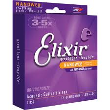 Elixir 12 String Light Gauge Acoustic 80 20 Bronze Nanoweb 11152