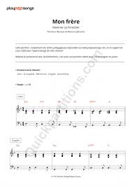 Lt → français, créole haïtien, zoulou → maxime le forestier (48 chansons 77 traductions en 14 langues). Mon Frere Course Material Playpopsongs Digital Sheet Music