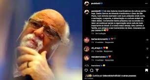 Famosos lamentam a morte do incentivador cultural Danilo Santos de Miranda