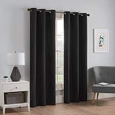 Adding some classical to home decoration with this black and white living room curtain. Amazon Com Eclipse Microfiber Modern Blackout Thermal Grommet Window Curtain For Bedroom 42 X 63 Black 1 Panel Everything Else