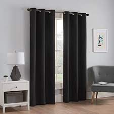 These curtains keep the light out and provides optimal thermal insulation. Amazon Com Eclipse Microfiber Modern Blackout Thermal Grommet Window Curtain For Bedroom 42 X 63 Black 1 Panel Everything Else