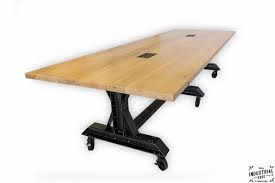 Bush business furniture 400 series 72w x 24d training table, platinum gray, standard delivery. Ash Steel Rolling Conference Table Real Industrial Edge Furniture Custom Industrial Vintage Handmade