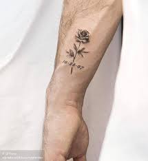 For Pierce A Rose With 7 Leaves To Remember The Seven Leaves Pierce Remember Seven In 2020 Rose Tattoos For Men Tattoos For Guys Simple Forearm Tattoos