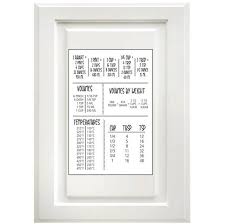 kitchen conversion table decal cooking