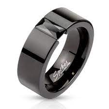 6mm Fashion Ring Black Ip Band W Rectangular Black Cz Stainless Steel Stainless Steel Wedding Ring Stainless Steel Wedding Bands Black Rings