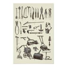 Antique Garden Tools From Old Dictionary Poster Zazzle Co Uk Garden Hand Tools Antique Tools Garden Tools