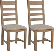 Dining benches can be tucked under the table completely, making it easier than ever to move around your dining room. Hatton Oak Slatted Back Dining Chair With Natural Fabric Seat Pair Cfs Furniture Uk
