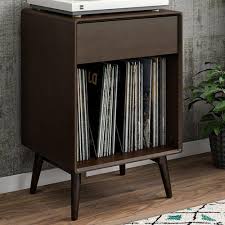 Amazon com novogratz concord turntable stand brown oak white furniture decor : Novogratz Brittany Turntable Stand In Walnut Nebraska Furniture Mart