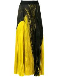 Black And Yellow Pleated Skirt Poiret Colour Block Pleated Skirt Black Pleated Skirt Yellow Pleated Skirt Pleated