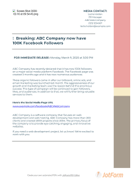 Oversea scholarship announcements and intakes. Social Media Press Release Template Pdf Templates Jotform