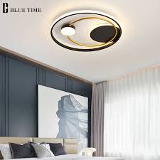 Golden Black Round Led Modern Ceiling Lights For Living Room Bedroom Indoor Lighting Fixtures Dimmable Ceiling Flush Mount Lamps Buy At The Price Of 58 25 In Aliexpress Com Imall Com