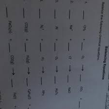 Balance The Following Chemical Equations Brainly Com