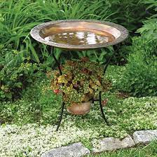 A copper bird bath is a stylish way to attract chirpy feathered friends to your garden or back yard. Duncraft Com Embossed Copper Bird Bath