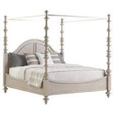 You'll find french beds with ornate carvings, painted coastal cottage beds and white cane shabby chic headboards. Lexington Heathercliff French Country Beige Turned Wood Canopy Bed Queen Queen Kathy Kuo Home