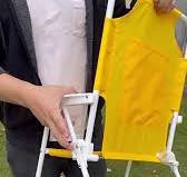 Детский уличный складной стул Lazy Fishing Stool, переносной, пляжный, с  солнцезащитным козырьком, зеленый