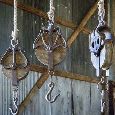 We Could Use These On The Front Porch And Hang Flower Baskets Industrial Pulley Display Hooks Decor Diy Rustic Decor Pulley