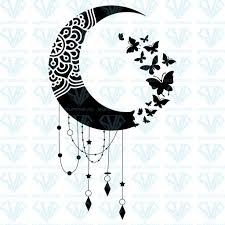 butterfly mandala moon svg files for silhouette files for cricut svg dxf eps png instant download supersvg butterfly mandala butterfly mandala tattoo mandala tattoo design