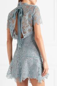 Self Portrait Open Back Guipure Lace Mini Dress Net A Porter Com Mini Dress Lace Mini Dress Trending Dresses