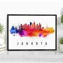 Pera Print Jakarta Skyline Indonesia Poster, Jakarta Cityscape ...