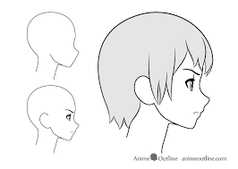 Use a series of connected, curved lines to outline the dog's furry cheeks. How To Draw Anime Facial Expressions Side View Animeoutline