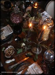 Delicate dishes rents a carefully selected premium assortment of vintage floral china, ivory china, clear & colored stemmed goblets, serving glassware, floral china serving pieces and flatware for your small or large event.but i don't just offer place settings. Witches Dinner Party Halloween Table Samhain Celebration Me And Annabel Lee