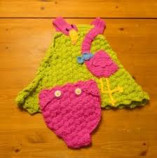 Flamingo Baby Dress Diaper Cover Free Crochet Pattern
