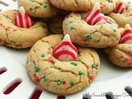 Giant hershey kiss stuffed chocolate chip cookies. Peanut Butter Christmas Cookies