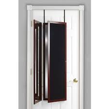 Brayan farmhouse over the door full length mirror. Over The Door Trifold Dressing Mirror Hammacher Schlemmer