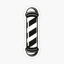Black and white barber pole tattoo. Barber Pole Stickers Redbubble