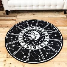 Tidetex Fashion Simple Black White Livingroom Rug Bedside Rug Bathroom Rugs Creative Sun Moon Pat Gothic Home Decor Round Living Room Table Rugs In Living Room