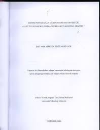Kementerian pendidikan malaysia (kpm) mempelawa lulusan sijil pelajaran malaysia (spm) yang berkelayakan, berpotensi, berminat dan beriltizam untuk pengambilan khas program ijazah sarjana muda perguruan (pismp) bagi memenuhi beberapa keperluan bidang di sekolah kebangsaan (sk). Sistem Penempahan Dan Pengurusan Inventori Utm