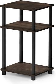 Furinno Just 3 Tier End Table 1 Pack Columbia Walnut Black In 2020 Furinno End Tables Bedroom Night Stands