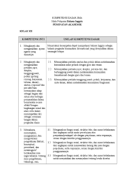 Report silabus bahasa inggris kelas xii. Ki Kd Kls Xii Peminatan Allson 3 Mei 2013