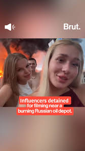 These influencers were detained after a video of them filming in front of  the burning Sochi Oil Depot, destroyed in a Ukrainian strike, went viral.,  TikTok influencers, identified as Dasha ...