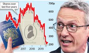 Failed De La Rue boss handed £50,000 to help find a new job