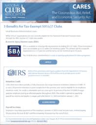 Legislation National Club Association Coronavirus