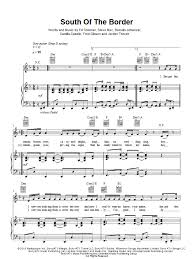Ed Sheeran Ft Camila Cabello South Of The Border Piano Sheet Music Digital Print Sheet Music Digital Sheet Music Ed Sheeran